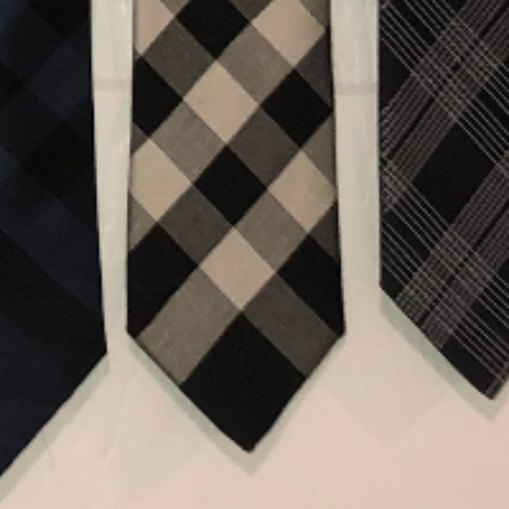 BURBERRY Men's Black and white check Tie